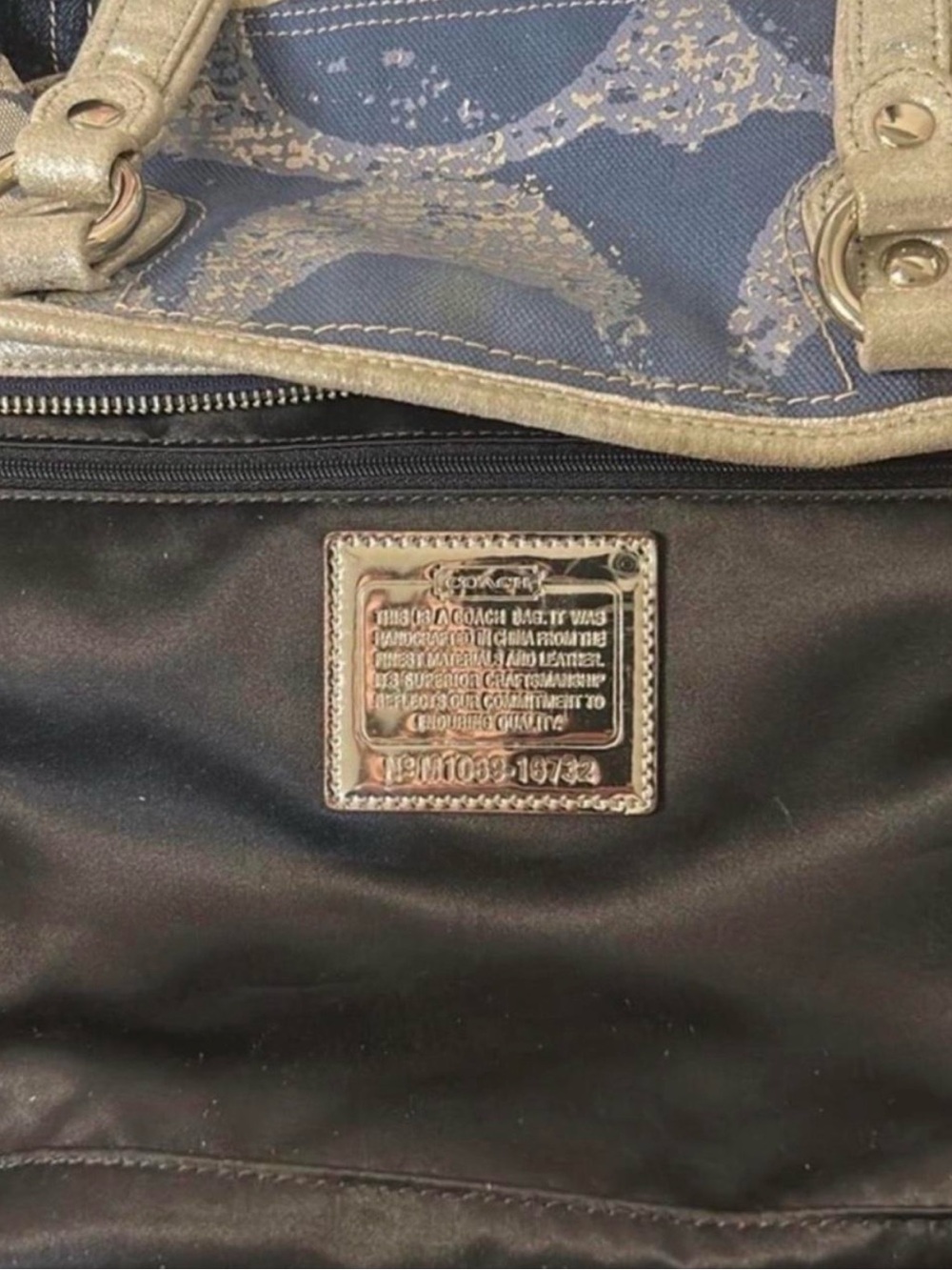 Coach Poppy Denim Patchwork Rocker Satchel - Picture 3 of 8